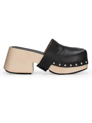 Studded Leather Clogs