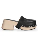 Studded Leather Clogs