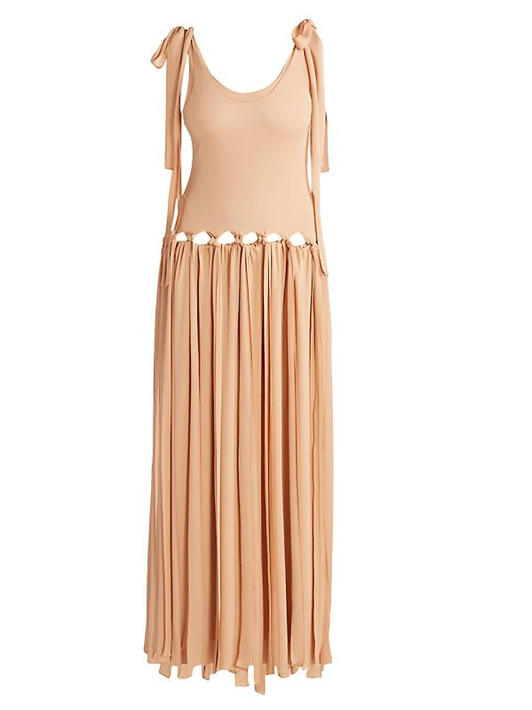 Sleeveless Fringe Maxi Dress