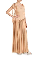 Sleeveless Fringe Maxi Dress