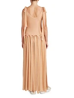 Sleeveless Fringe Maxi Dress