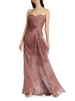 Strapless Twisted Coupe Gown