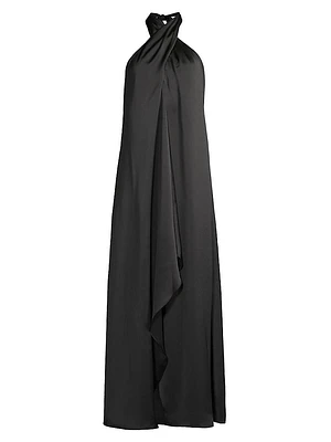 Carey Satin Draped Gown