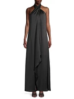 Carey Satin Draped Gown