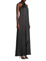 Carey Satin Draped Gown