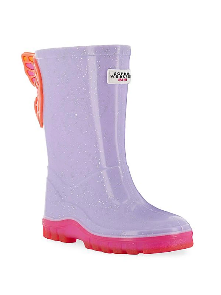 Little Girl's & Girl's Butterfly Welly Rain Boots