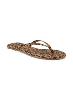 Studio Exotic Cheetah-Print Flip Flops