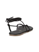 Jo Suede Ankle-Tie Sandals