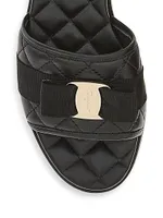 Lovec Quilted Leather Logo Mules