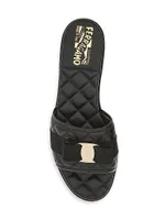 Lovec Quilted Leather Logo Mules