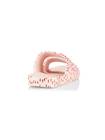 Heart-Print Two-Strap Slides