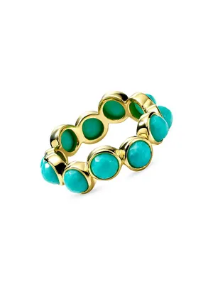 18K Green Gold & Turquoise Ring