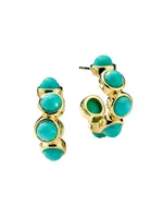 Lollipop 18K Green Gold & Turquoise Mini Hoop Earrings