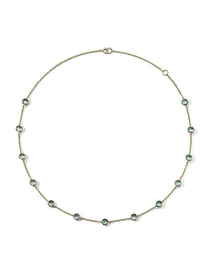 Lollipop 18K Green Gold & Swiss Blue-Topaz 13-Stone Necklace