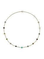 18K Green Gold & Multi-Gemstone Station Necklace