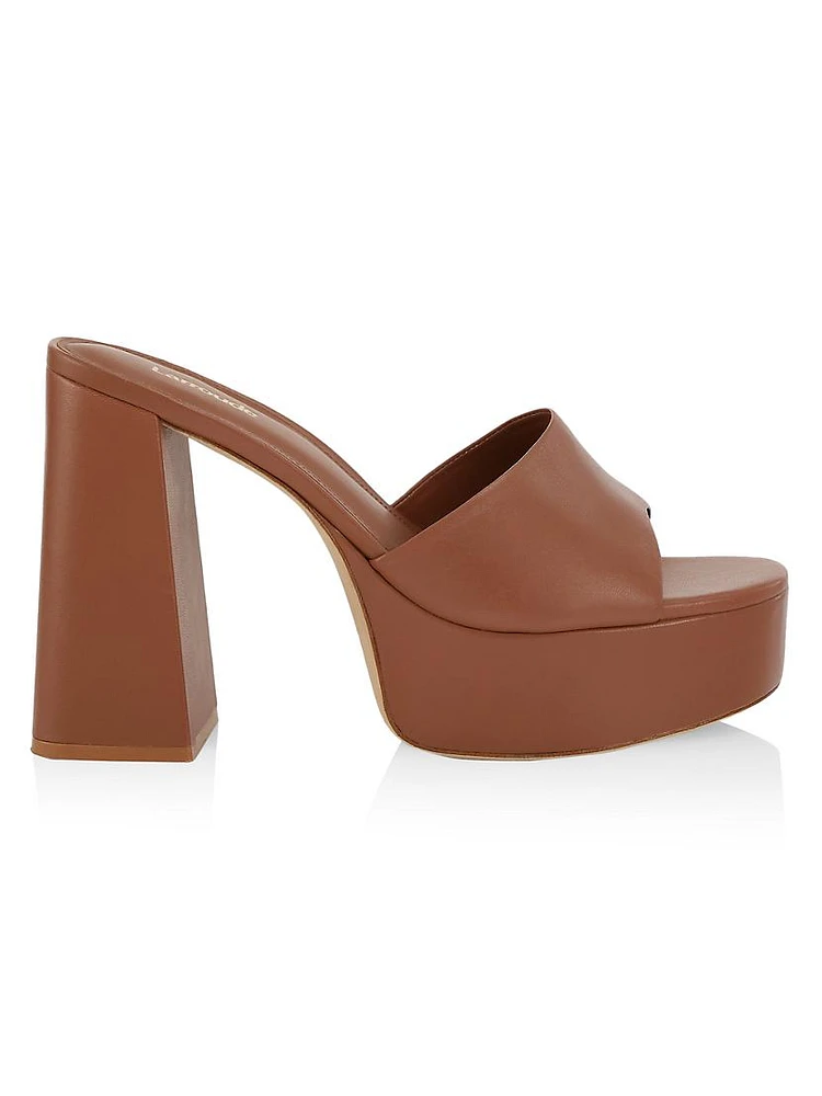 Dolly Platform Leather Mules