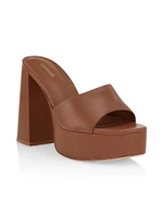 Dolly Platform Leather Mules