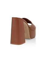 Dolly Platform Leather Mules