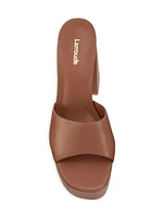 Dolly Platform Leather Mules