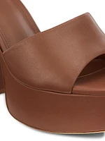 Dolly Platform Leather Mules