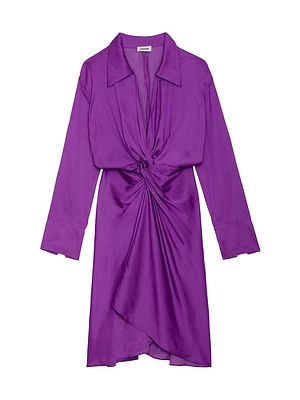 Rozo Twisted Satin Shirtdress