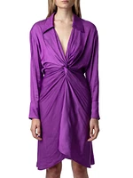 Rozo Twisted Satin Shirtdress