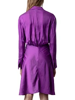 Rozo Twisted Satin Shirtdress