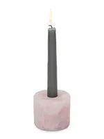 Pedestal Rose Quartz Candlestick