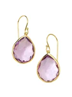 Rock Candy 18K Green Gold & Amethyst Medium Teardrop Earrings