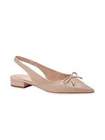 Veronica Perforated Leather Slingback Flats