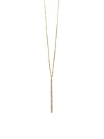 Stardust Long 18K Green Gold & Diamond Squiggle Stick Pendant Necklace