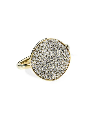 Stardust Medium Flower 18K Green Gold & Diamond Ring