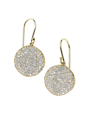 Stardust Medium Flower 18K Green Gold & Diamond Drop Earrings