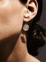 Stardust Medium Flower 18K Green Gold & Diamond Drop Earrings