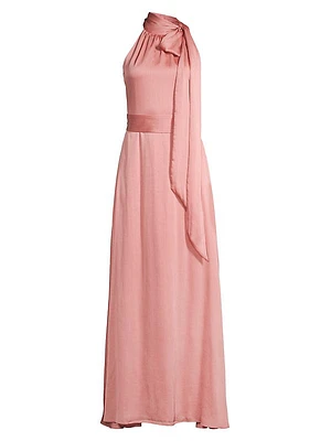 Kayla Tie High Neck Gown