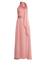 Kayla Tie High Neck Gown