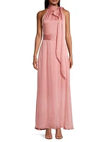 Kayla Tie High Neck Gown