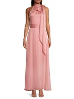 Kayla Tie High Neck Gown