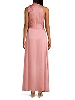 Kayla Tie High Neck Gown