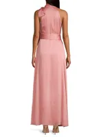 Kayla Tie High Neck Gown