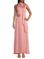 Kayla Tie High Neck Gown