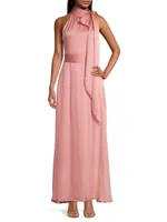 Kayla Tie High Neck Gown