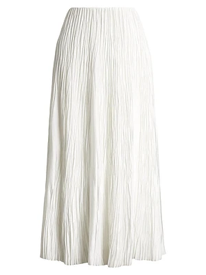 Malone Pleated Satin Skirt