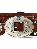 Casted Concho Leather Belt