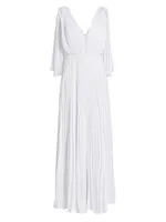 La Capa Plissé Maxi Dress