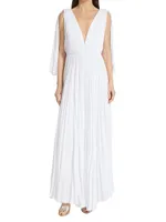 La Capa Plissé Maxi Dress