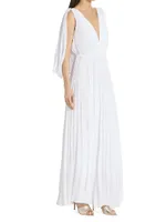 La Capa Plissé Maxi Dress