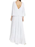 La Capa Plissé Maxi Dress