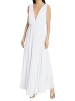 La Capa Plissé Maxi Dress