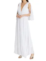 La Capa Plissé Maxi Dress